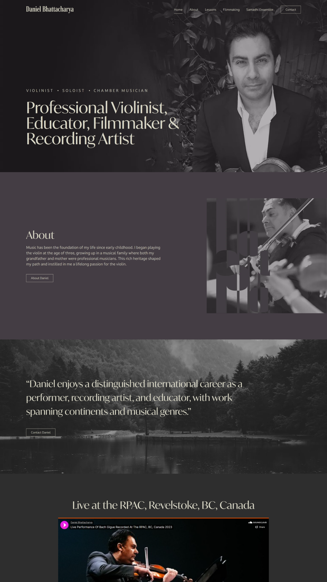 Daniel Bhattacharya Website Full Page