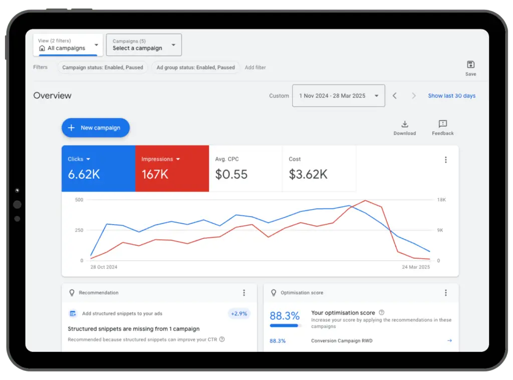 google ads tablet mockup